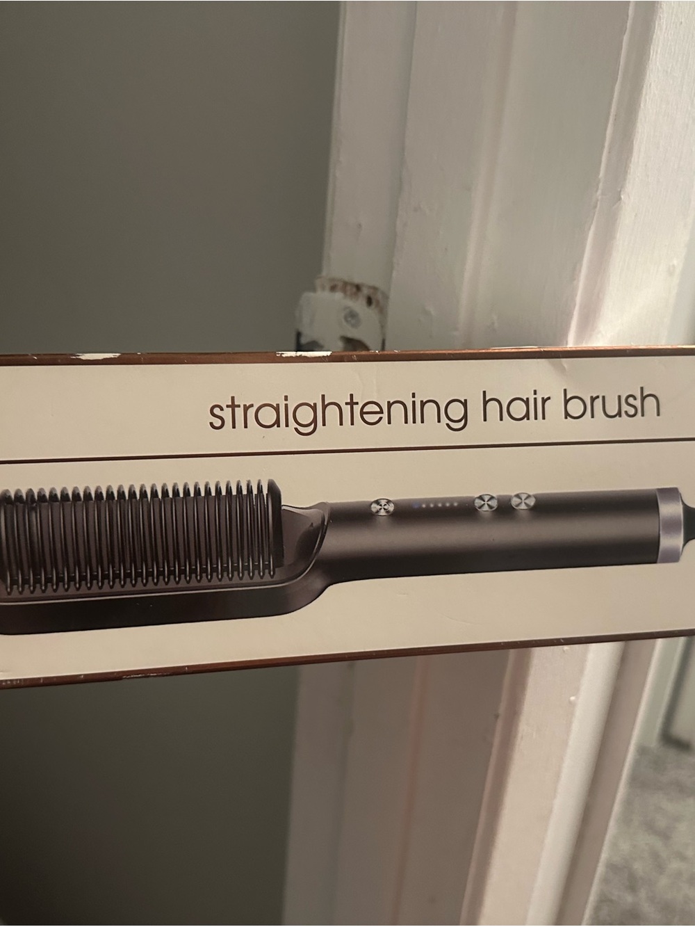 Black Straightening Hair Brush - Sleek Everyday Styler